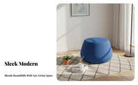 Large Round Upholstered Footrest Nordic Design Pebble-Shaped Pouf Modern Design Plush Feel for Adults, Interior Designers