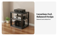 Stable and Sturdy Amplifier Stand Thickened Shelves Desktop Amplifier Rack Heavy Duty Audio Component Rack Large Capacity for Home Theater Enthusiasts, Audiophiles, Studio, Living Room