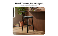 High Stool with Backrest Vintage Design Counter Chair Minimalist Design Integrated Footrest for Adults, Restaurant, Cafe