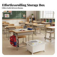 desk-side Book container with casters Space-Saving School Supply Multi-Functional