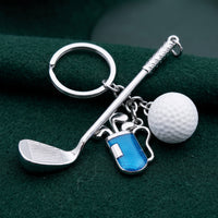 Mini Golf Bag Keychain with Club and Ball Charm, Zinc Alloy Golf Souvenir Gift