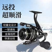 跨境爆款NX远投渔线轮 仿车轮路亚轮远抛鱼线轮 渔轮全金属纺车轮