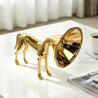 Dog Sculpture Glossy Dog Figurine Reflective for Bookshelf, Living Room