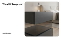 Suspended-Top Bedside Cabinet Minimalist Design Nightstand Levitating Visual Effect Design Space-Saving for Adults, Small Areas