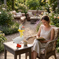 Goose Ornament with Hat Resin Garden Goose Statue Decorative Garden Statue for Gardeners, Homeowners, Yard, Patio, Flower Bed