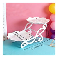 Folding Dessert Stand Foldable Rotating Display Stand Easy to Clean for Bakery
