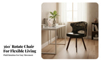 Upholstered Swivel Stool with Cutout Back Multi-Purpose for Study Room, Bedroom