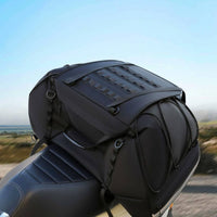 Motorcycle Tail Bag Expandable Motorcycle Rack Bag Heavy Duty Large Capacity Tail Pack for Commuters, Motorcyclists,  Travel