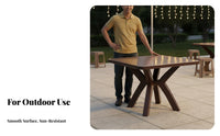 Resistant Plastic Outdoor Table and Chair Set Long-Lasting Commercial Outdoor Dining Furniture Easy to Clean Heavy Duty Plastic Armchair Strong Load-Bearing for Restaurant Owners, Event Organizers, Food Stall, Beach, Patio, Backyard