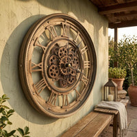 Vintage Round Wall Clock Decorative Roman Numeral Wall Clock