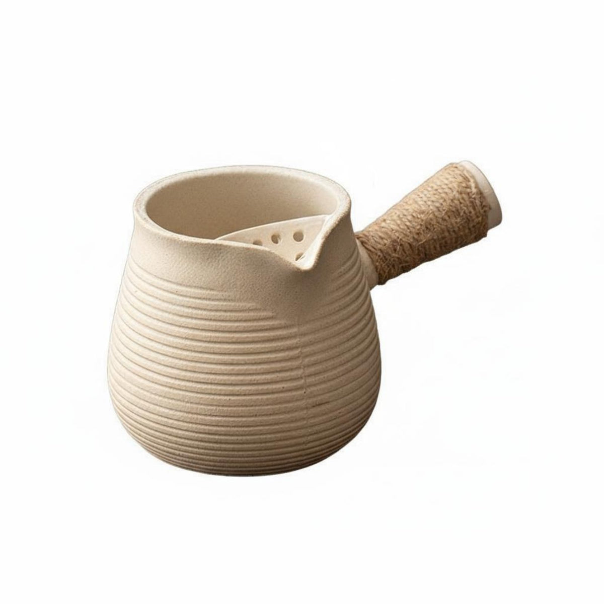 opening Flame Tea Kettle Dry Heat Clay Teapot with Lid Rustic Chinese Style Drinkware for Campfire