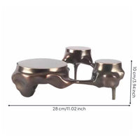 Sculptural Candlestick Abstract Metal Taper Candle Holders Heavy for Living Room