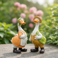 2 Pieces Cartoon Duck Figurine Cute Ornament Funny for Collectors