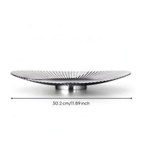 Fruit Plate with Pedestal Shallow Fluted Pedestal Bowl Ribbed Decorative Centerpiece Bowl for Kitchen Island