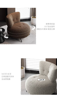 现代轻奢艾米单人沙发简约创意休闲设计师客厅阳台卧室可旋转单椅