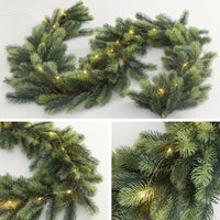 Artificial Pine Cypress Christmas Garland PE Vine with Pine Needles for Door Hanging
