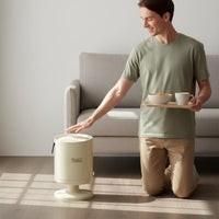 Press Top Trash Can Stylish Design Lidded Trash Can Odor Control for Bedroom