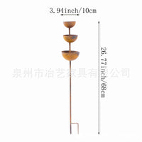 Rusty Rain Collector Decorative Garden Stake