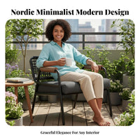 Woven Armchair Waterproof Garden Sofa Nordic Design Minimalist for partners, Adults, rearyard, Porch, Deck