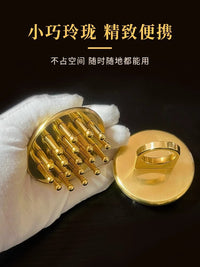 Solid Brass Meridian Brush Ring Massage Comb for Body and Head