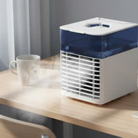 Cools and Humidifies Mini Air Conditioner Fan Humidifier Function Desktop Air Cooler Adjustable Vents for Office Workers, Dorm Room, Bedroom