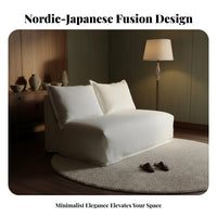 Removable and cleanable Cover Minimalist Two-Seater Couch Wabi-Sabi Inspired 2-Seater Loveseat Nordic Design Living Room Seating Japanese Aesthetic for Apartment Dthis designllers, Homeowners, Students, Small Spaces, Lounge Area, perusing corner, Bedroom