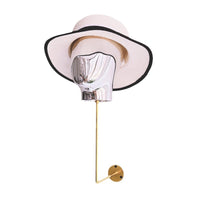Wall-Mounted Silver Electroplated Head Model Hat Display Rack