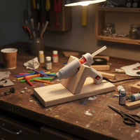 Hot Melt Glue Stand Stable Base Wooden Glue Stand Hands Free for DIY Lovers