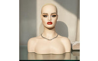 PVC Mannequin Head Hairpiece Display Head Realistic Face Shape for Photo Studio