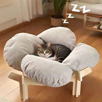 Wooden Feline Sofa Modern Design Elevated Pet Couch Scratch-Resistant
