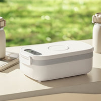 Rechargeable Heated Lunch Box with Stainless Steel Container Cordless Electric Lunch Box with Container Portable Food Warmer Self-Heating for Office Workers, Commuters, Students, Travel, School, Road Trips