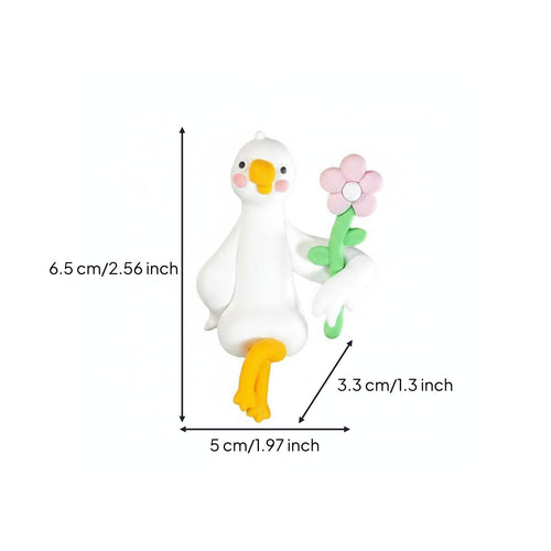 Silly Goose Figurine Cute Lazy Duck Desk Buddy Playful for Car Dashboard