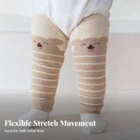 Crawling Knee Pads Thick and Warm Animal Pattern Knee High Socks Comfortable Snug Fit Thermal Infant Socks for Infants, Hardwood Floors, Home