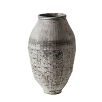 Vase with Pedestal Base Antique-Inspired Vessel Rustic for Tabletop Styling
