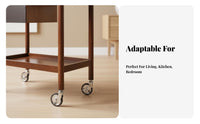 2-Tier Utility trolley For Small areas 2-Tier Rolling Organizer Easy Assembly