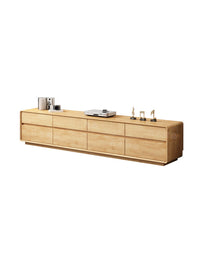Solid Wood TV Cabinet with 8 Drawers, Modern, Floor-Standing