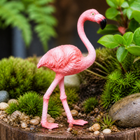 Miniature Flamingo Figurines for Micro Landscape Decor