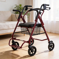 Four-Wheel Folding Shopping Cart with Seat for Seniors