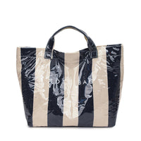Easy to Clean Transparent Jelly Bag Lightweight Waterproof PVC Tote Bag Large Capacity Striped Handbag for Shopping, Beach, Travel, Pool