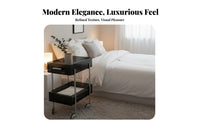 2-Tier Rolling Utility Trolley Light Luxury Design 2-Tier Utility Utility