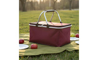Foldable Outdoor Basket Lightweight Insulated Folding Basket Foldable Chiller Tote Waterproof Liner Large Capacity Food Tote