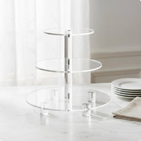 Clear Acrylic Cupcake Stand Transparent Acrylic Cupcake Easy to Assemble to Assemble Multi Tier Dessert Display for Wedding, Birthday, Event