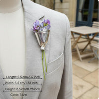 Wearable Flower Vase Elegant Design Flower Holder Brooch for Weddings, Florists