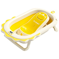 Large Foldable Baby Bath Tub for Sitting or Lying, with Reclining Support, for Newborns and Toddlers