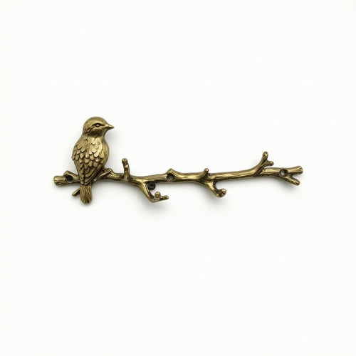 Birds on Branch Wall Hook Cast-Avian-Themed Wall Hooks Rustic Bird Hook Rack for Entryway