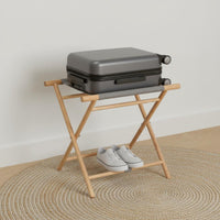 Hotel Luggage Stand Foldable Wooden Suitcase Rack X-Shaped Structure for Bedroom