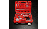 Organized Mechanics Tool Set Long-Lasting Socket and Wrench Set Heavy Duty Tool Kit with Carrying Case Rugged for Drivers, Car Repair, Garage