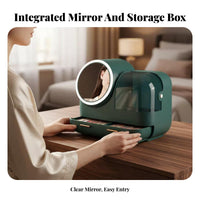 Portable Makeup Box with Mirror debrisresistant Cosmetics Case 3-Color light-emitting diode Lighting