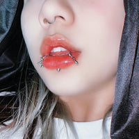 不打孔假唇钉贴唇环无洞个性欧美风格鼻钉眉钉贴万圣节鼻环唇夹