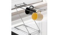 Countertop Rack with Three Rods Foldable Dishcloth Drying Rack Stainless Steel